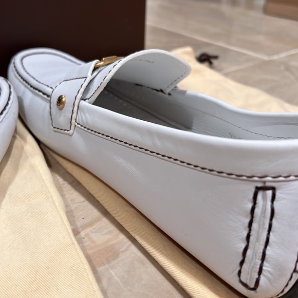 Authentic Louis Vuitton White Monte Carlo Loafers - Picture 6 of 11